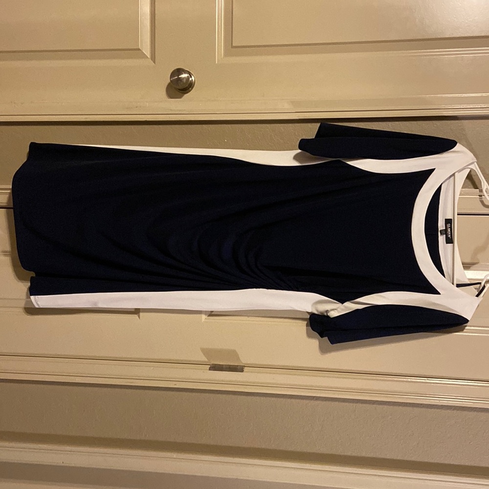 Blue and white casual dress